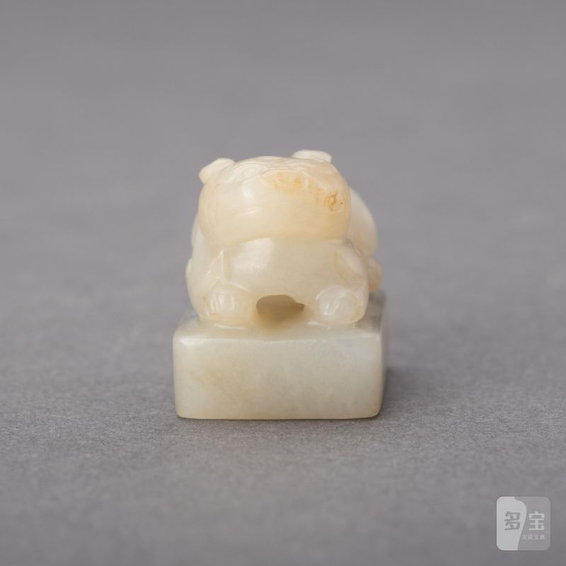    明 白玉獸鈕印 - 图5